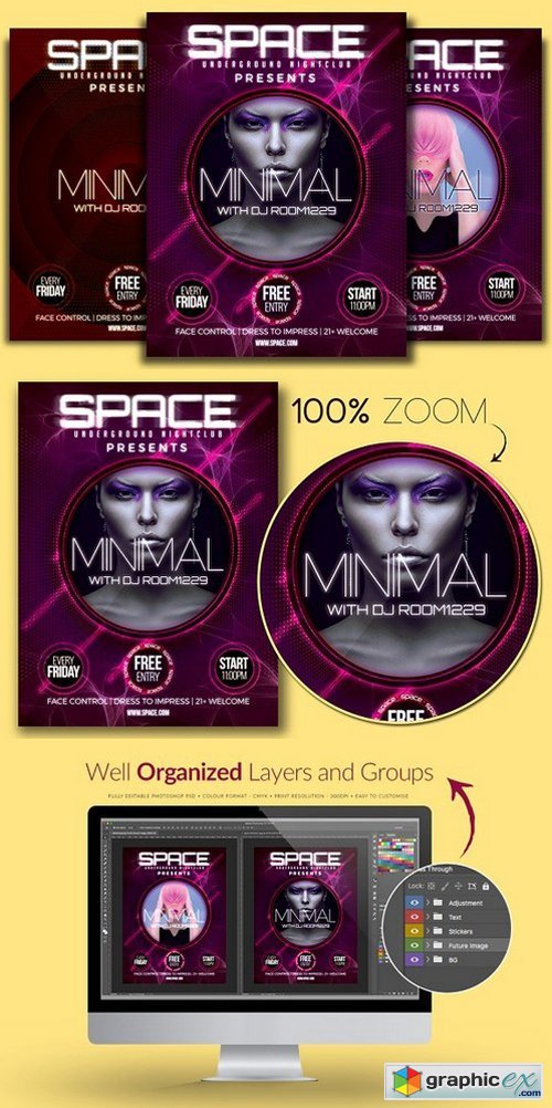 Space Minimal House Flyer Template