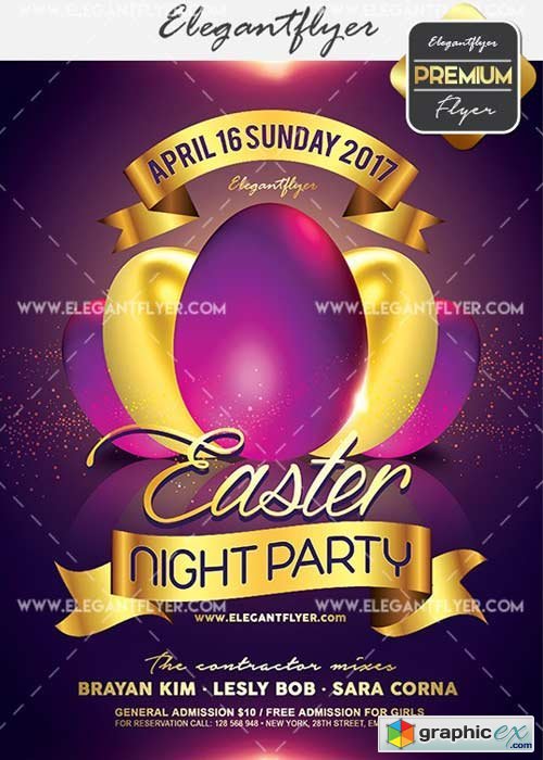 Easter Night Party V27 Flyer PSD Template + Facebook Cover