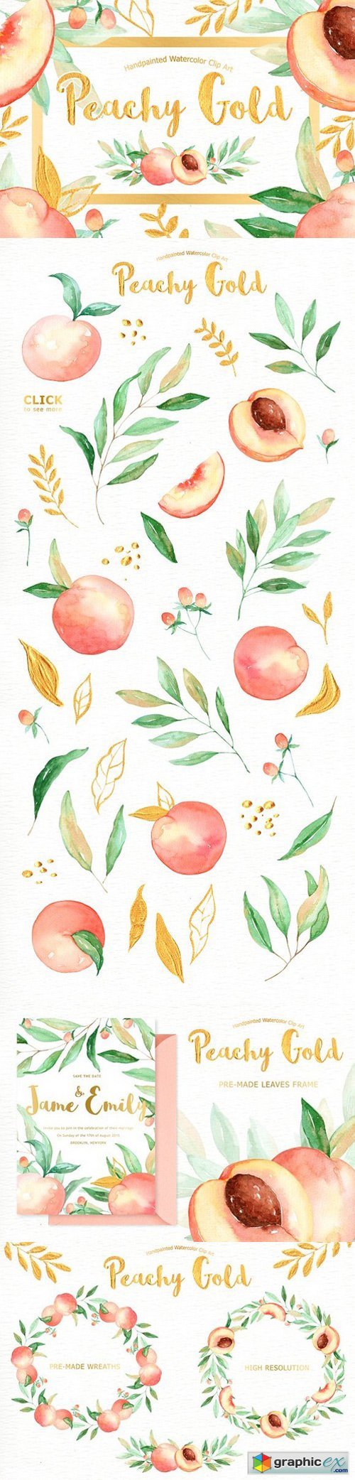 Peachy Gold Flower Clipart