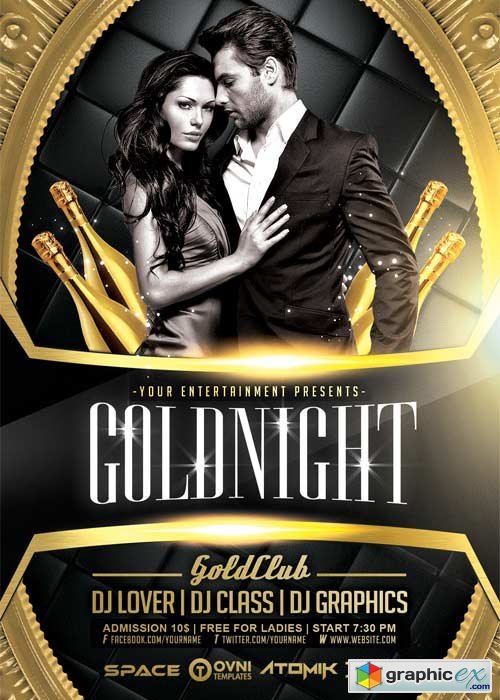 Gold Night V12 Flyer Template