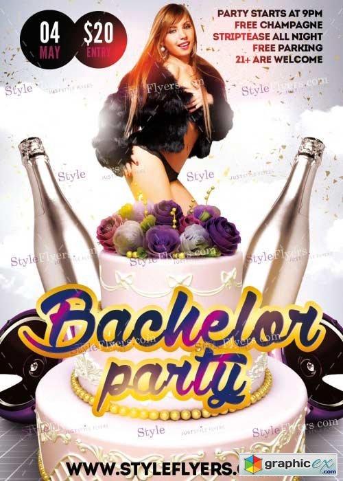 Bachelor Party V8 PSD Flyer Template