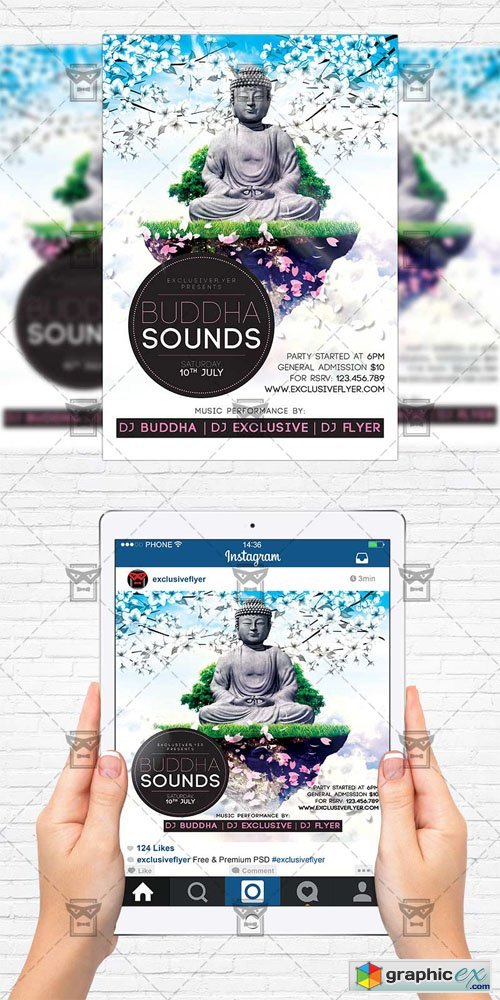 Buddha Sounds - Flyer Template + Instagram Size Flyer