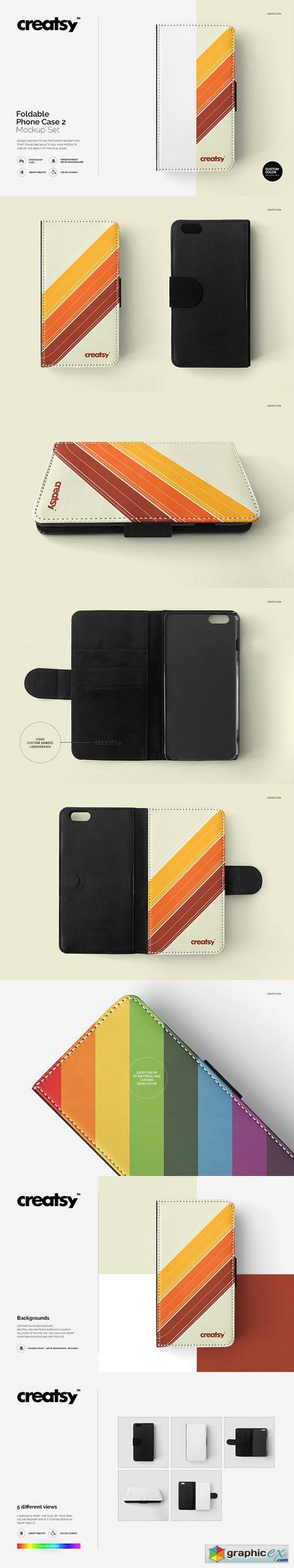 Foldable Phone Case 2 Mockup Set
