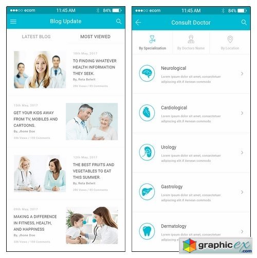 Well Care - Medical & Health Care Mobile PSD APP