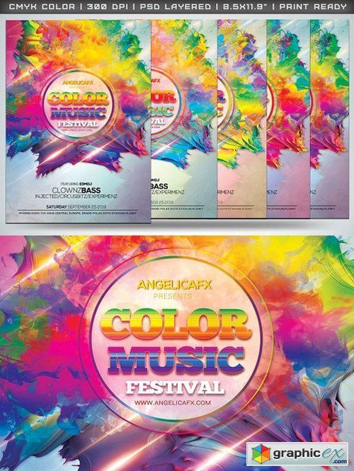 Color Music Festival Flyer Template