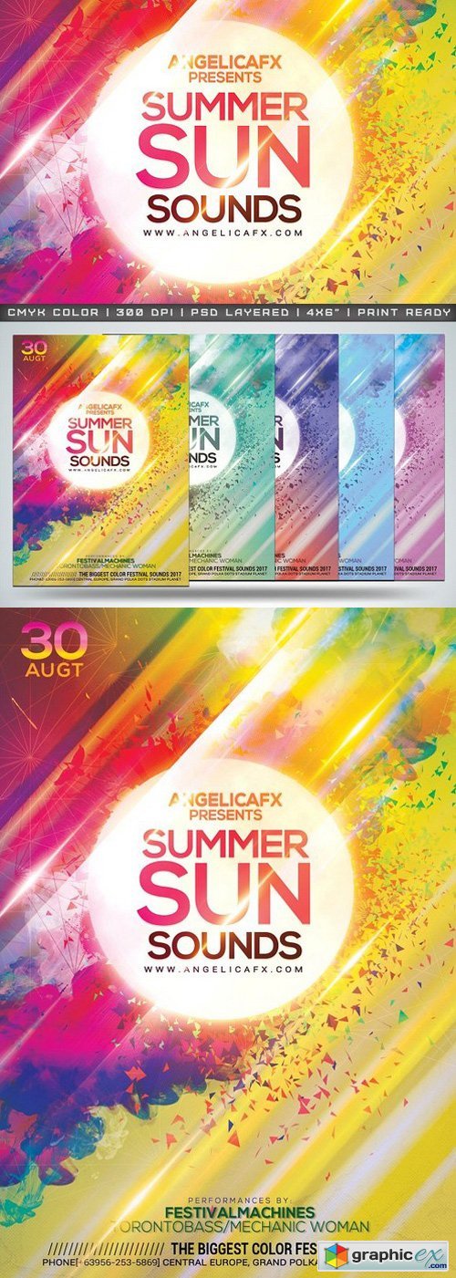 Summer Sun Sounds Flyer Template