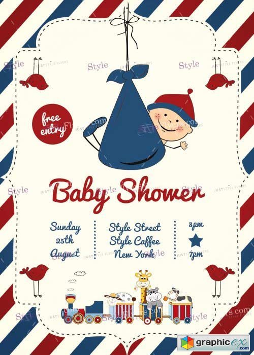 Baby Shower V9 PSD Flyer Template