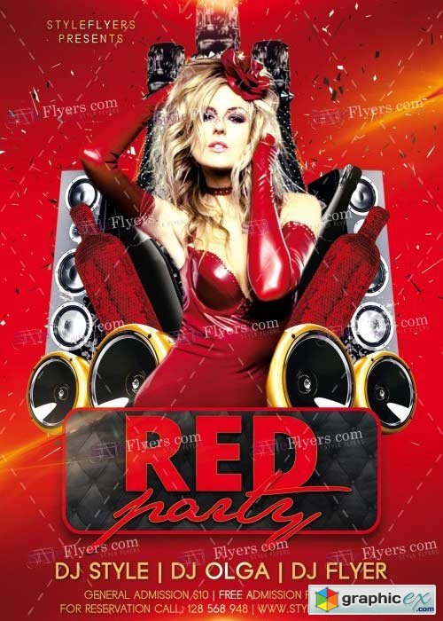 Red Party V7 PSD Flyer Template