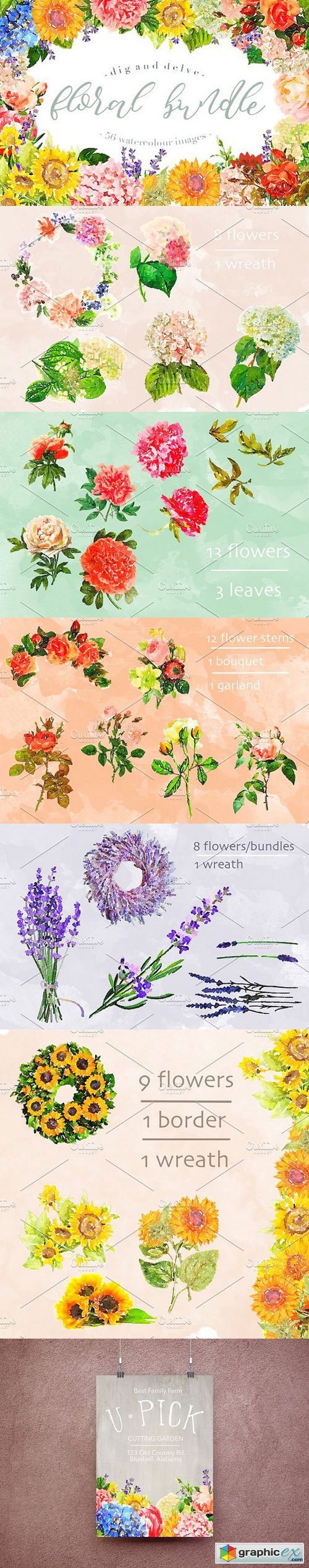 Watercolour Floral Bundle