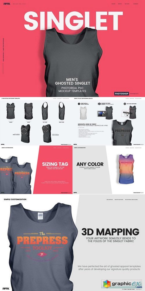 Men's Ghosted Singlet Templates