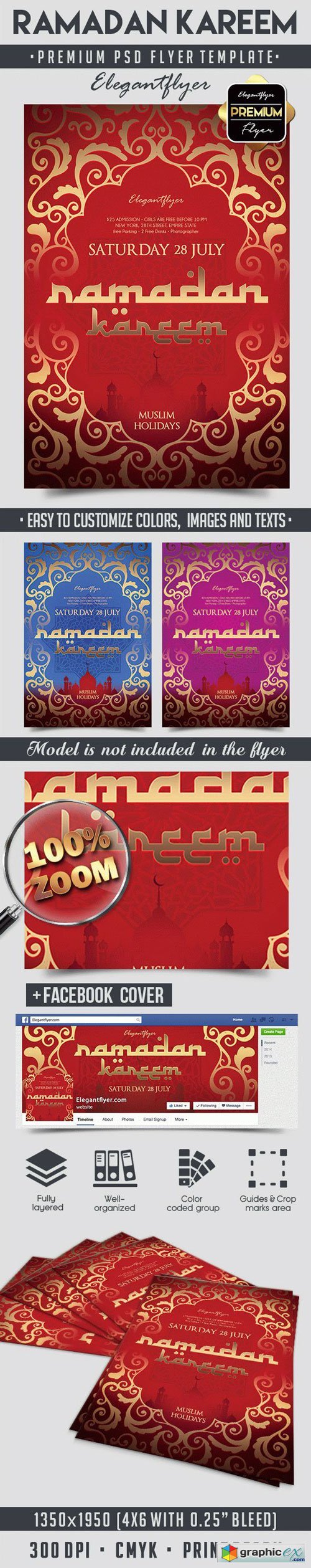 ElegantFlyer - Ramadan Kareem  Flyer PSD Template + Facebook Cover