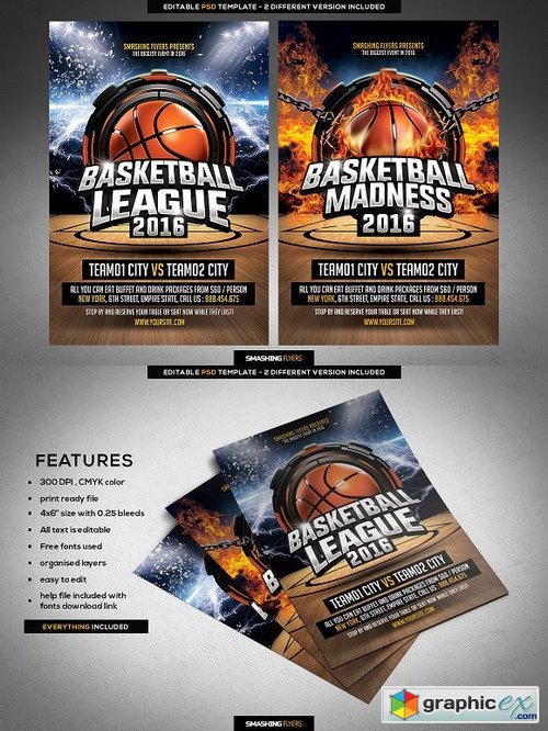 Basketball League Flyer Template