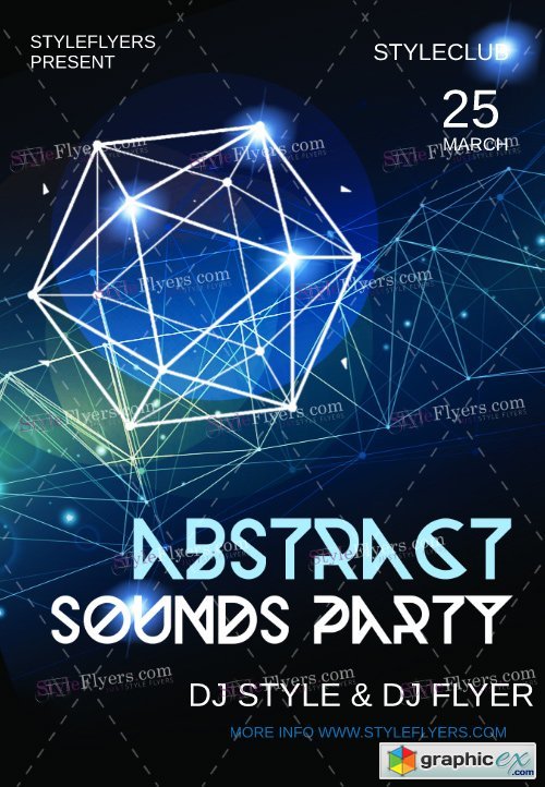 Abstract Sounds Party PSD Flyer Template