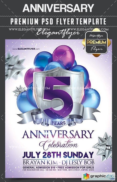 Anniversary  Flyer PSD Template + Facebook Cover
