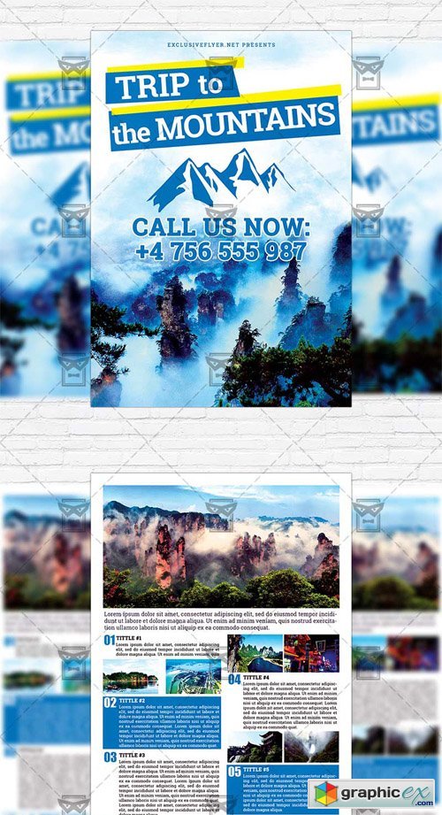 Trip to the Mountains - Two-Sided Flyer Template