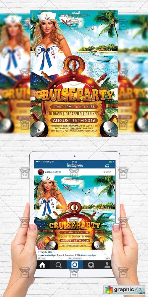 Cruise Party - Flyer Template + Instagram Size Flyer