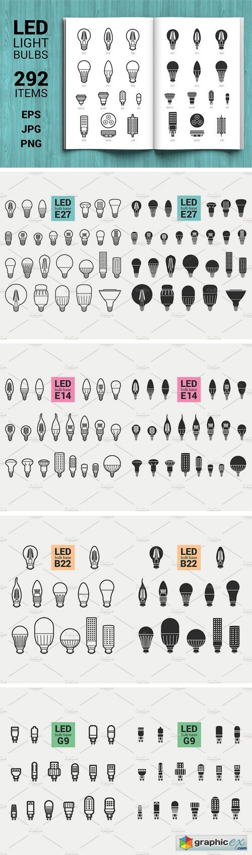 LED Light Bulbs Big Set