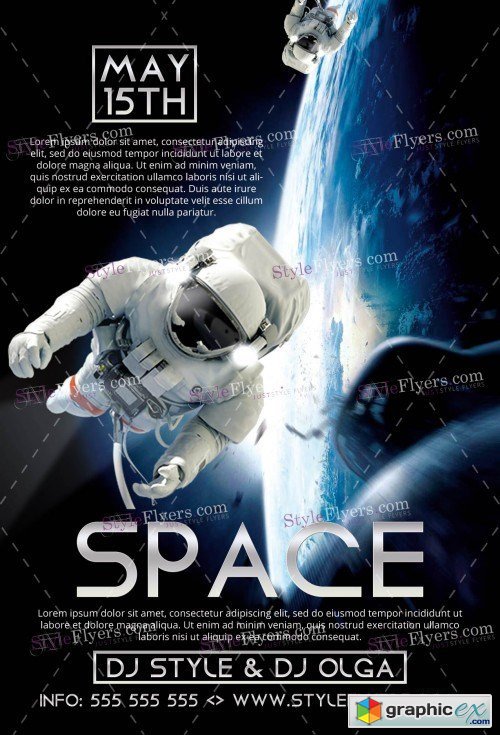 Space Poster PSD Flyer Template » Free Download Vector Stock Image