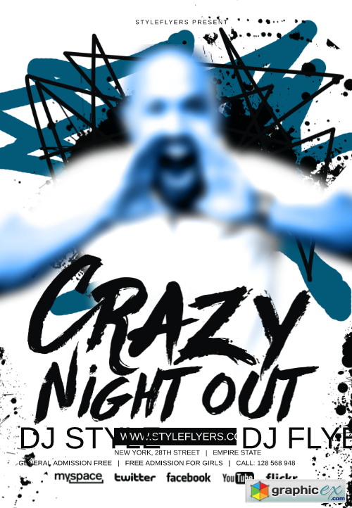 Crazy Night Out PSD Flyer Template