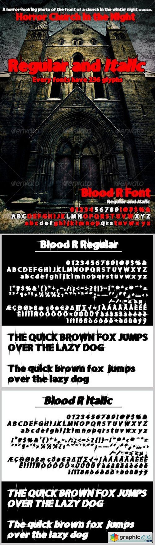 Blood R regular & Italic