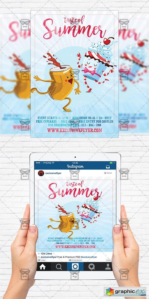 Taste of Summer - Flyer Template + Instagram Size Flyer