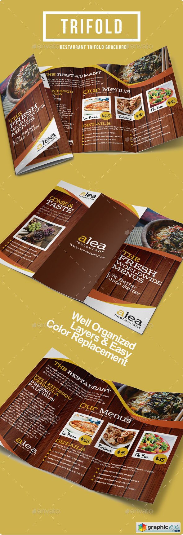 Alea Restaurant Trifold Brochure