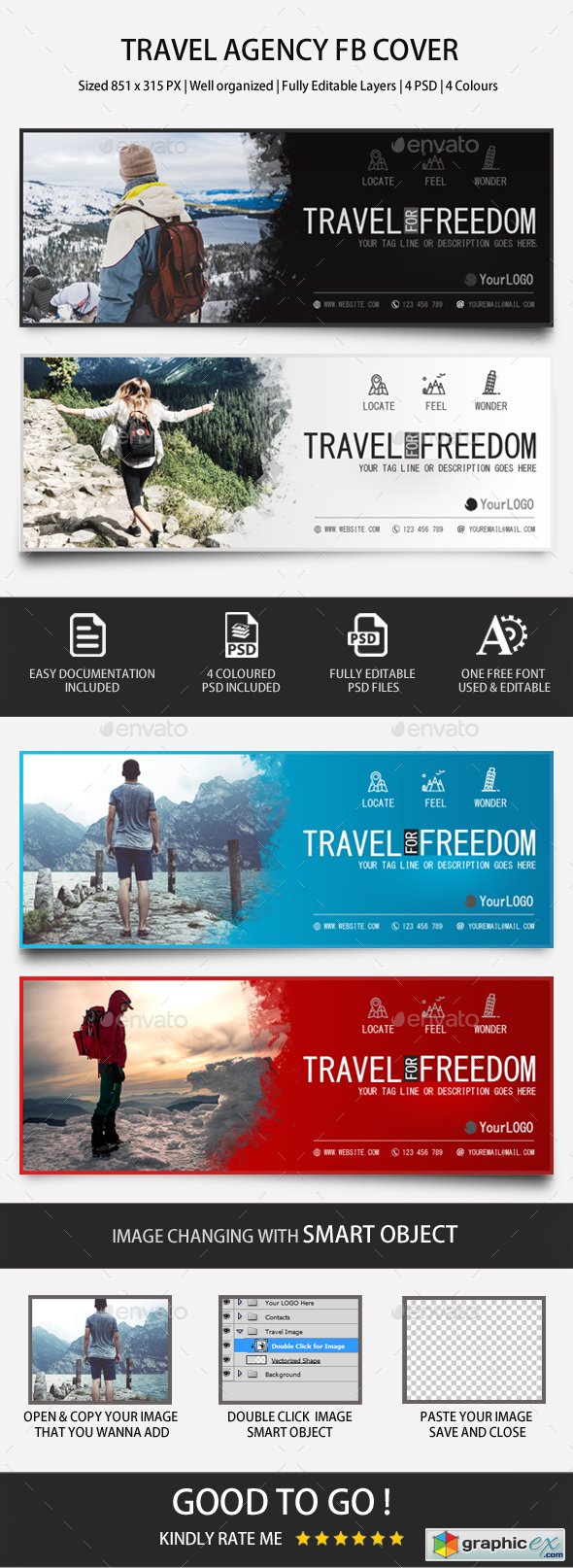 Graphicriver Travel Agency FB Covers