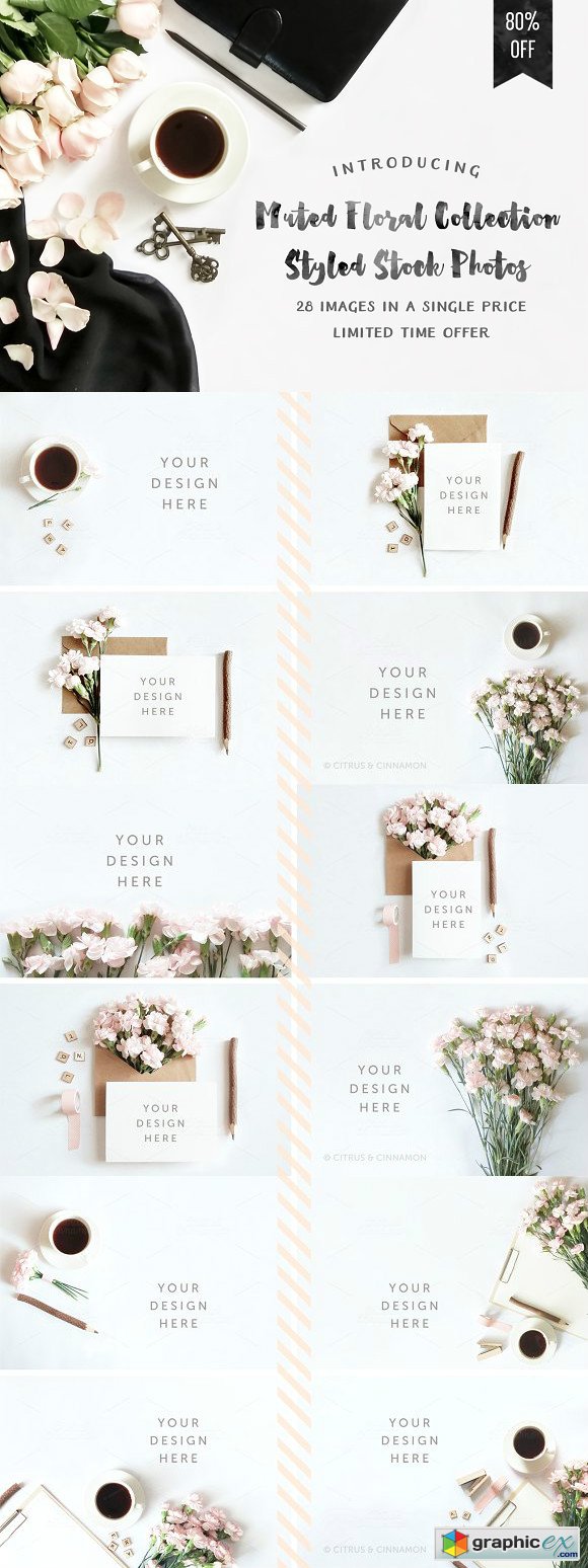 Muted Floral Styled Stock Mockups