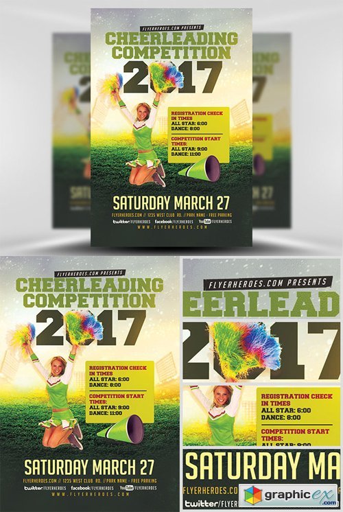 Cheerleading Competition 2017 Flyer Template