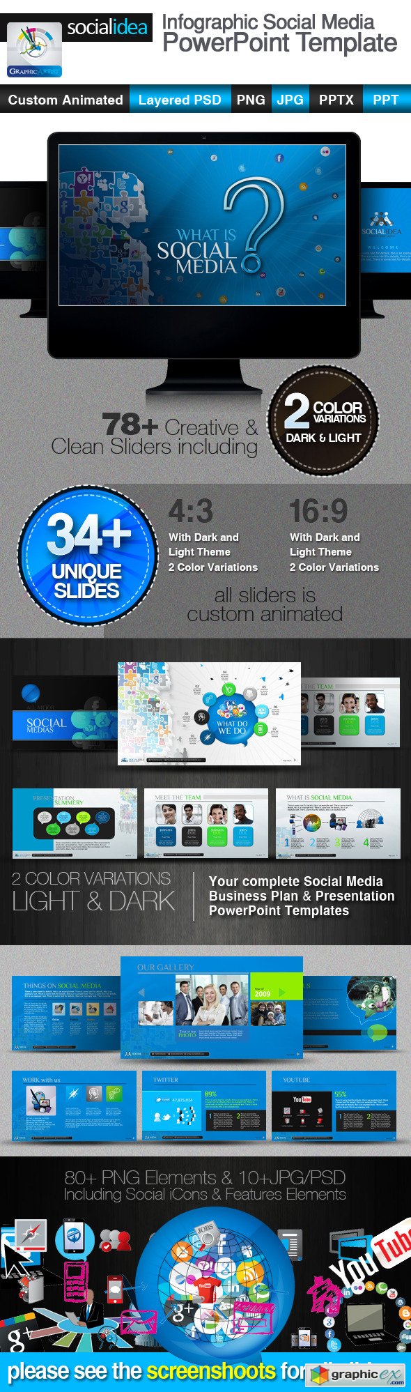 Socialidea Social Media PowerPoint Templates