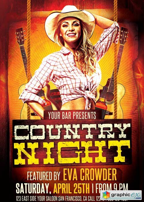Western Country Night V19 Flyer Template