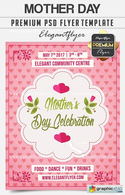 Mother Day Celebration  Flyer PSD Template + Facebook Cover