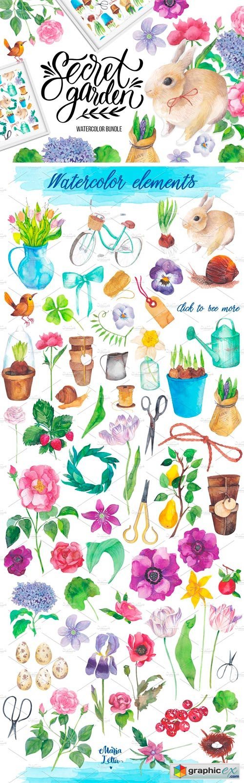 Secret Garden: Big Watercolor Bundle