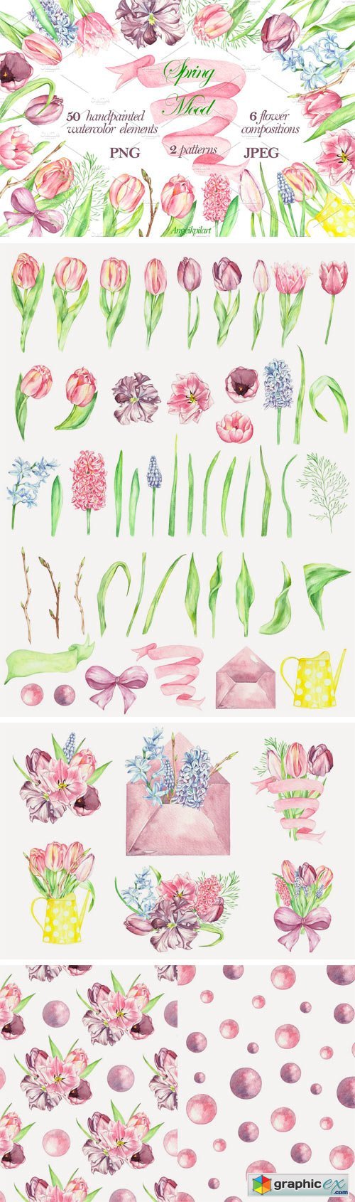 Watercolor Clipart Spring Mood