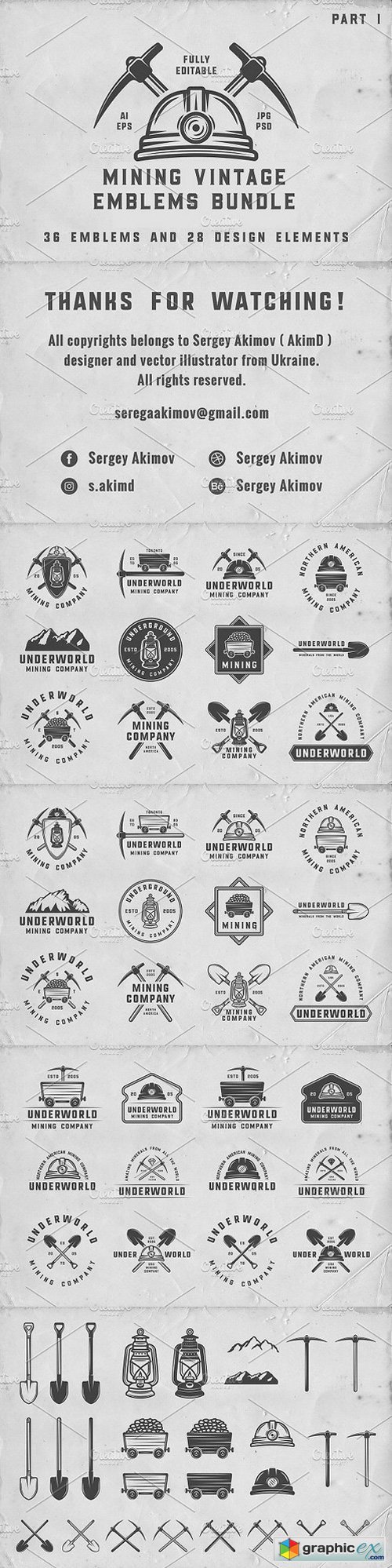 36 Vintage Mining Emblems part 1