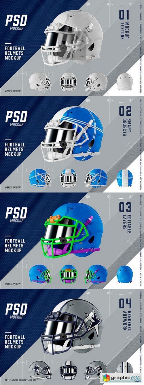 Football Helmets Mockup Template [5]