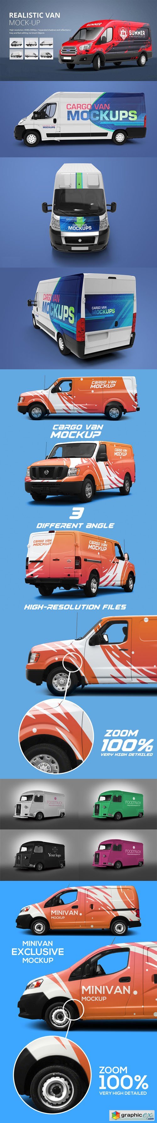 4 Best Cargo Van Mockup PSD Templates