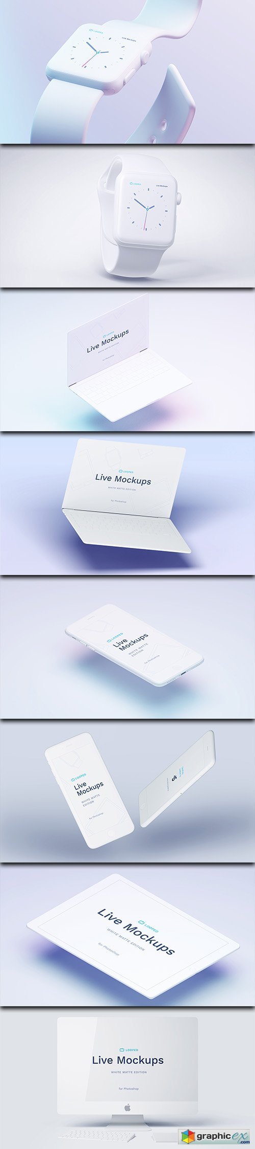 PSD & SKETCH Mock-Up's - Apple Technology - White Clay
