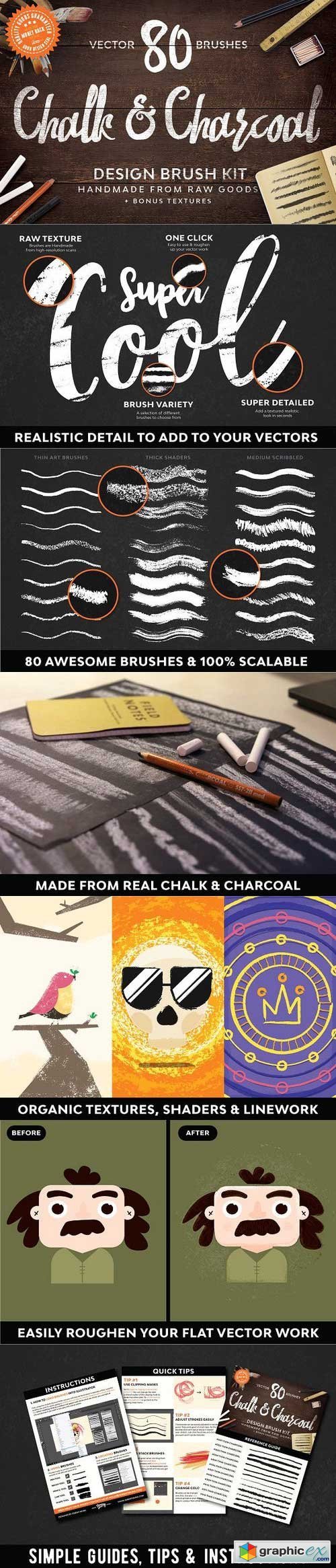 Chalk & Charcoal Vector Brushes