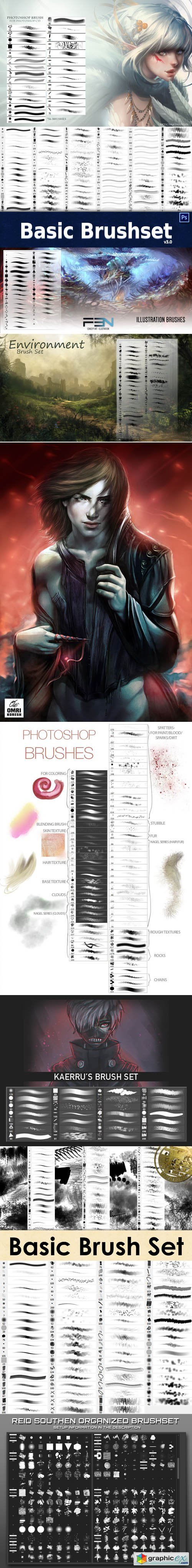 Illustration & Environment Brushes for Photoshop
