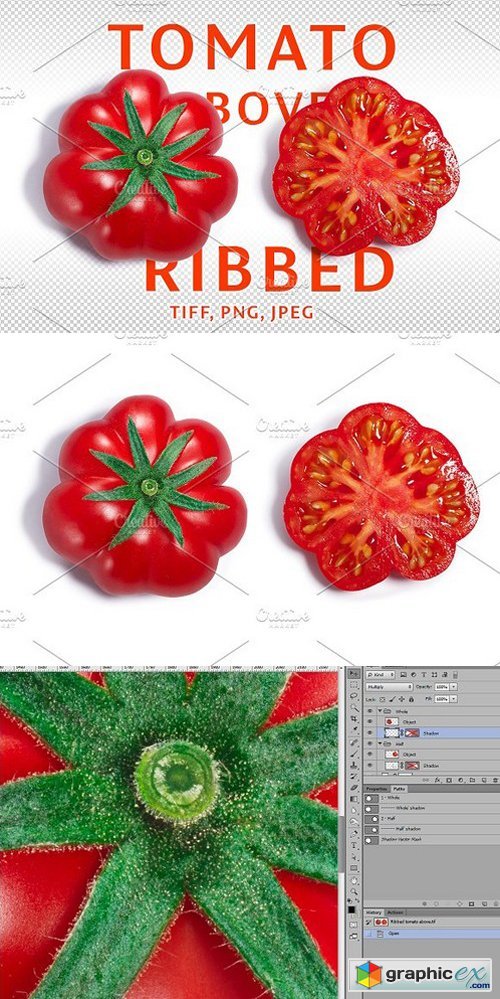 Ribbed tomato above