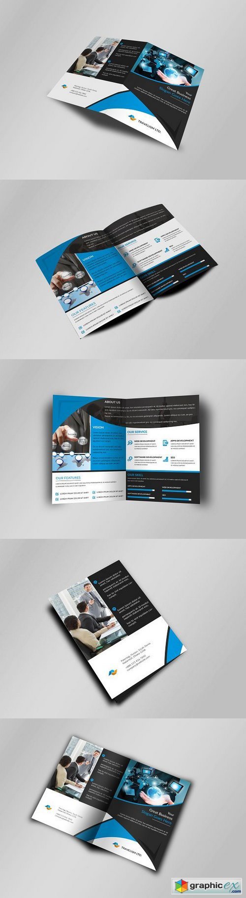 Bi-Fold Business Brochure Template 347890