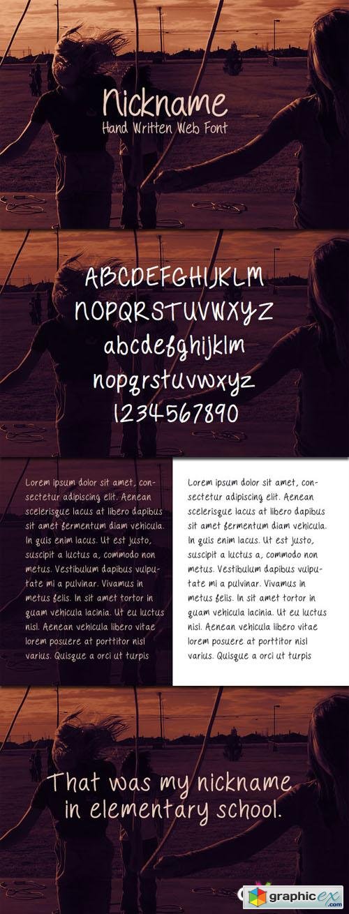 WeGraphics - Nickname Handwriting Web Font OTF