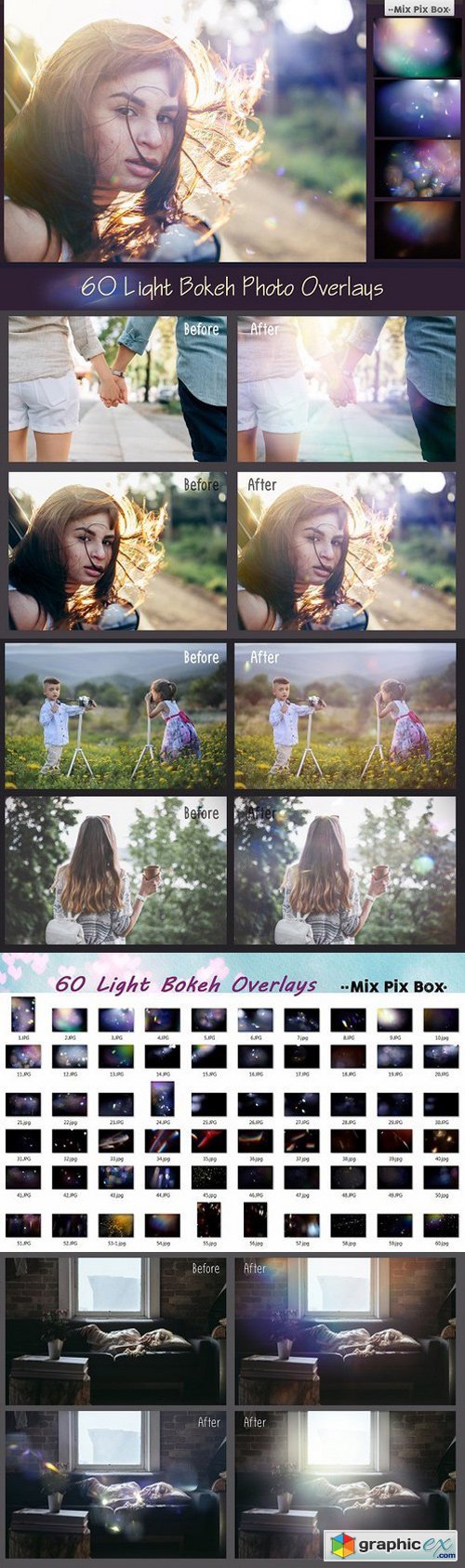 60 Light Bokeh Overlays
