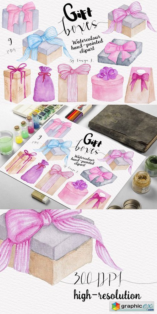 Gift Boxes Watercolor Collection