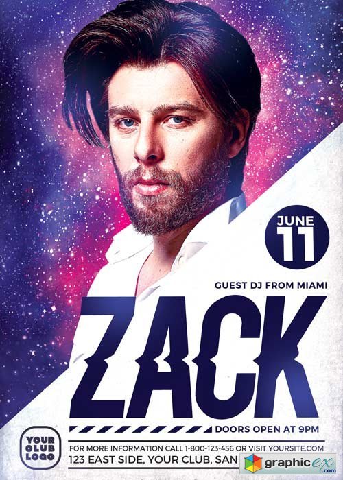 DJ Zack Party V17 Flyer Template