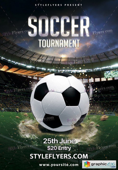 Soccer Tournament PSD Flyer Template » Free Download Vector Stock Image