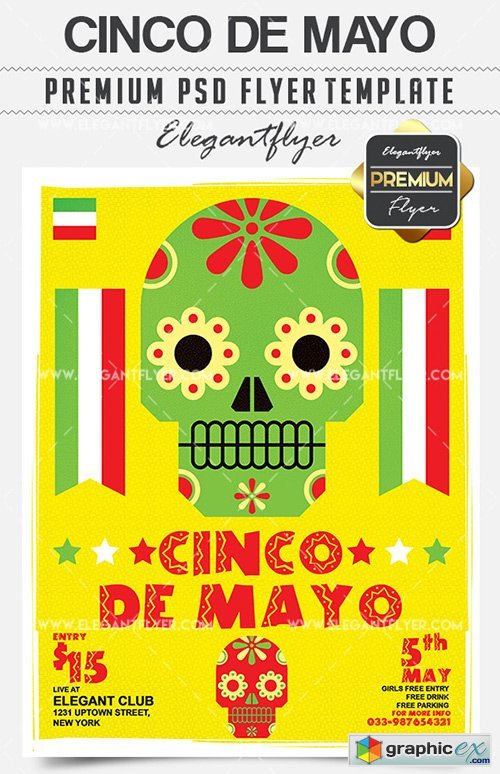 Cinco de Mayo Celebration  Flyer PSD Template + Facebook Cover 3