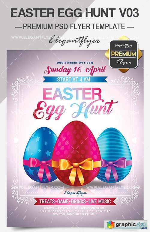 Easter Egg Hunt V03  Flyer PSD Template + Facebook Cover