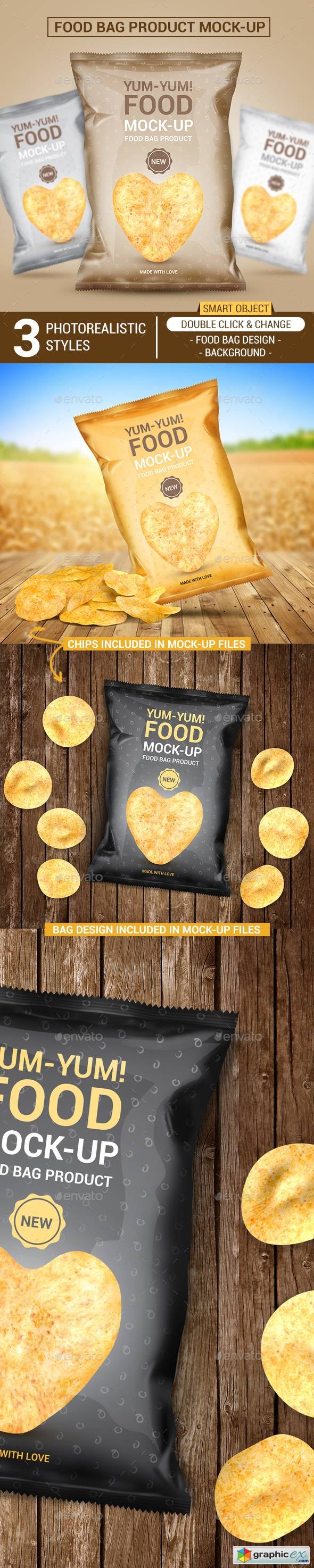 Food Bag Product Mock-Ups